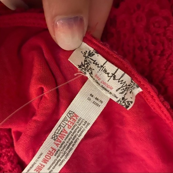 Free People Red Daydream Lace Open Back Dress - Picture 6 of 11